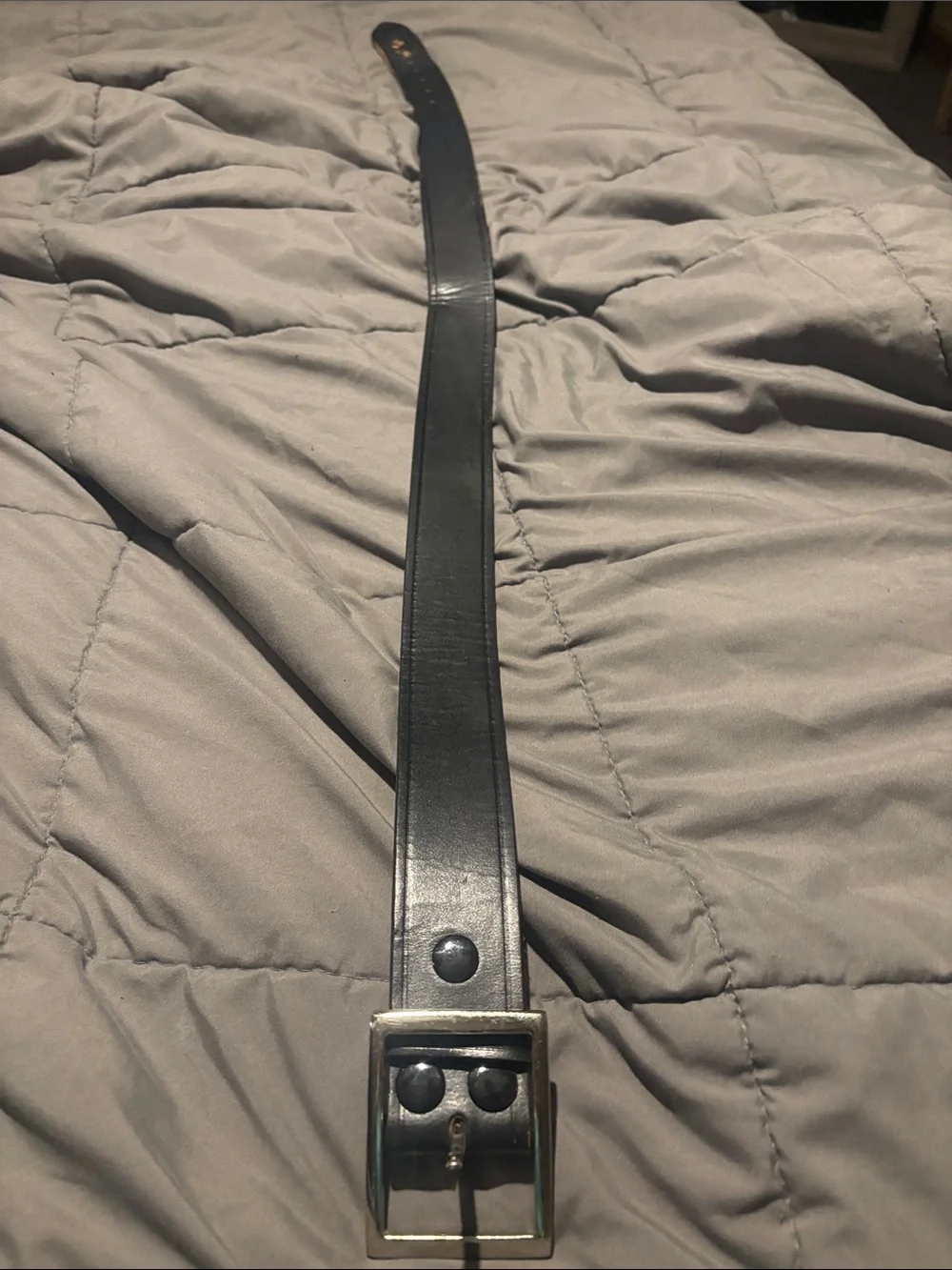 Black leather belt